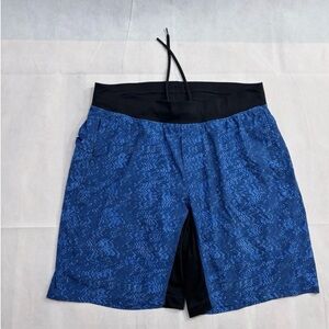 Lululemon Athletic Shorts Men’s Large Blue Lined Drawstring Pockets Training Gym